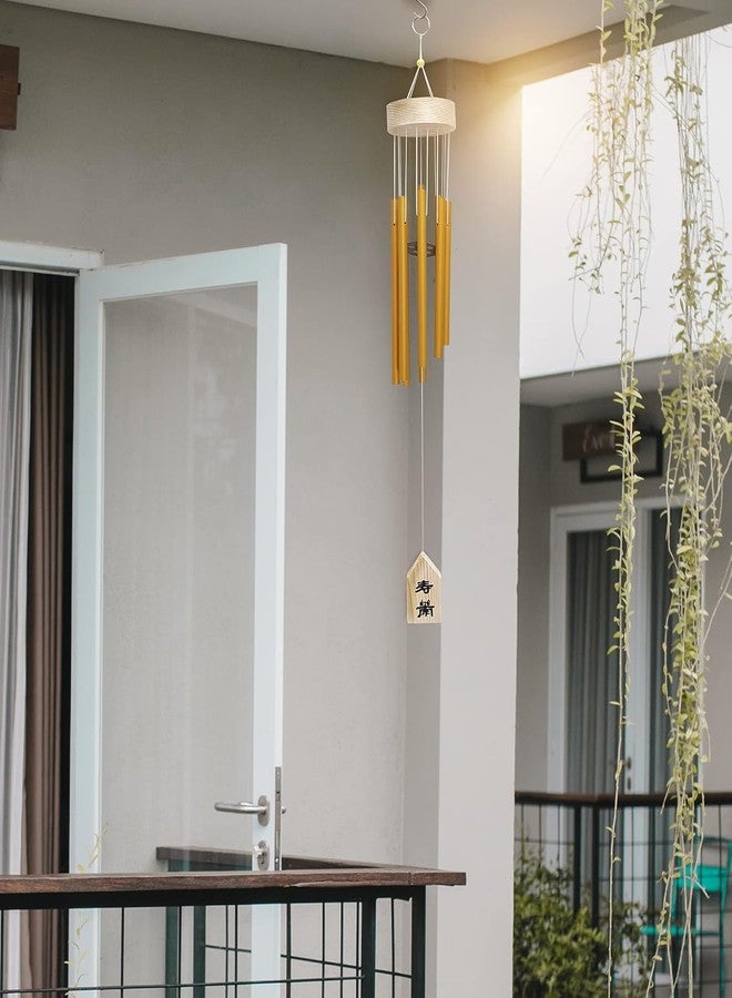 Plus Value Feng Shui Metal Wind Chime Bells 8 Pipes Rods for Home Decor, Balcony, Bedroom Window, Garden, Outdoor - Positive Energy & Peaceful Sound (Golden) - Image 4